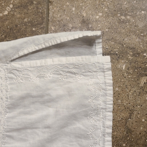 Papillon vintage white cotton boho top, M - Picture 4 of 9